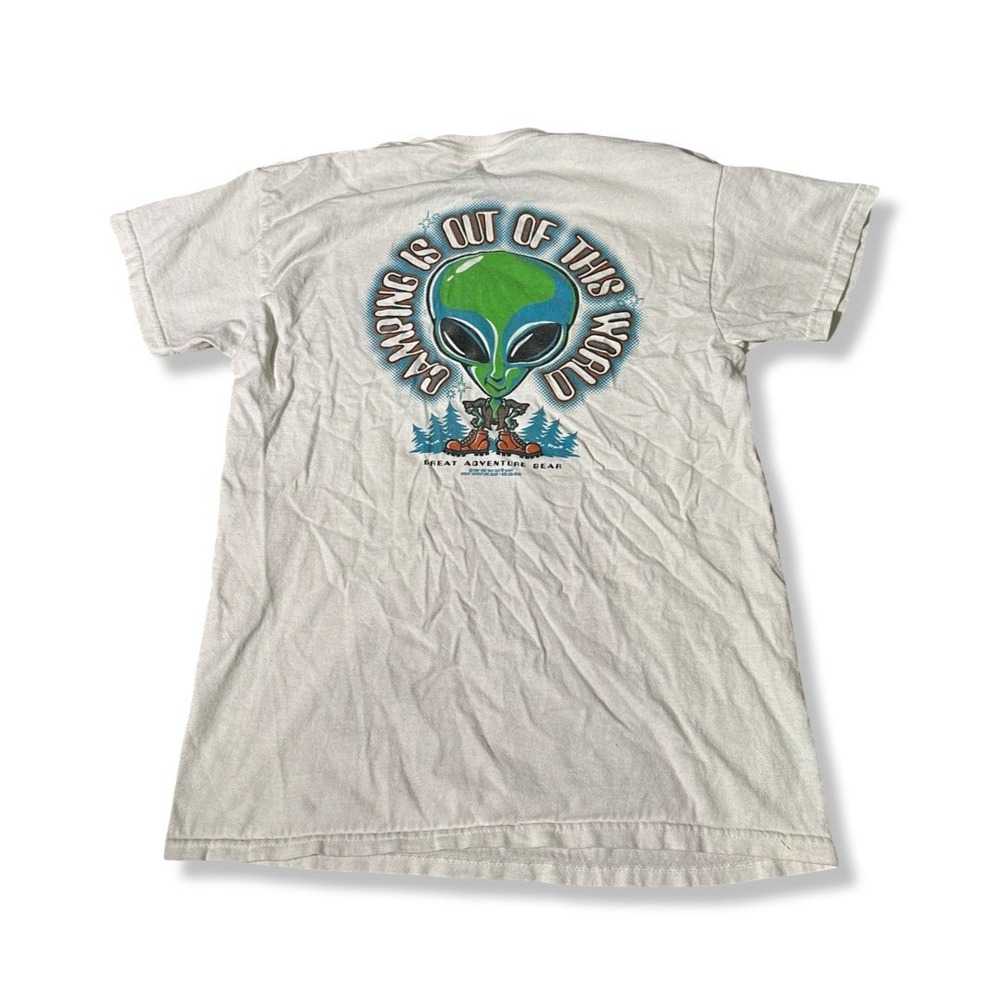 Vintage Alien Out Of This World White Graphic T Shirt Size Medium 90s